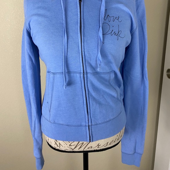 Light Blue VS Pink Zip Up Hoodie Jacket - Picture 5 of 9